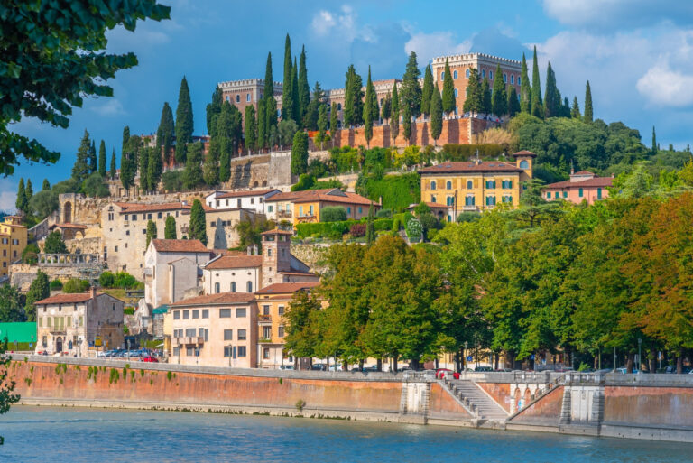 Castel San Pietro overlooking river Adige in verona, Italy.