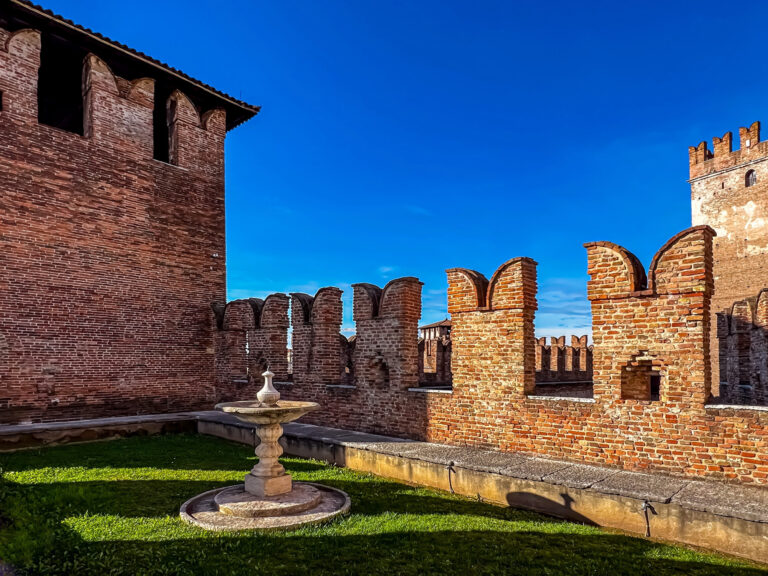 view of castle Castelvecchio. Selective focus