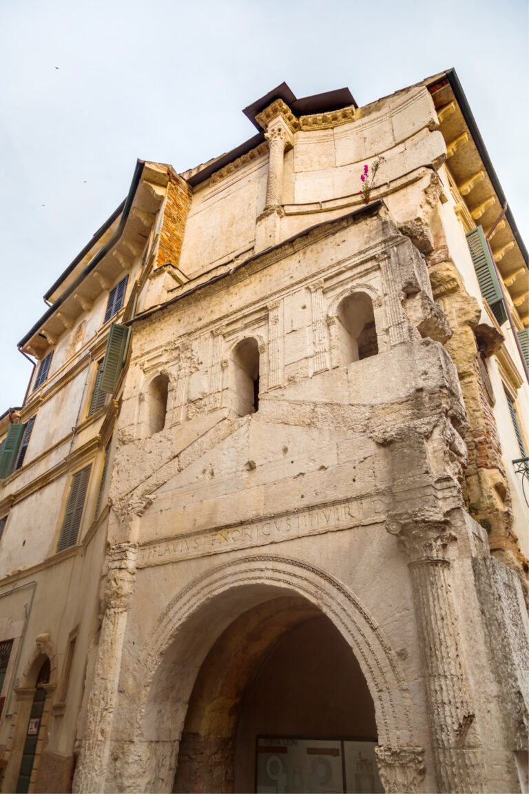 Porta Leoni, an ancient roman gate in Verona, Italy